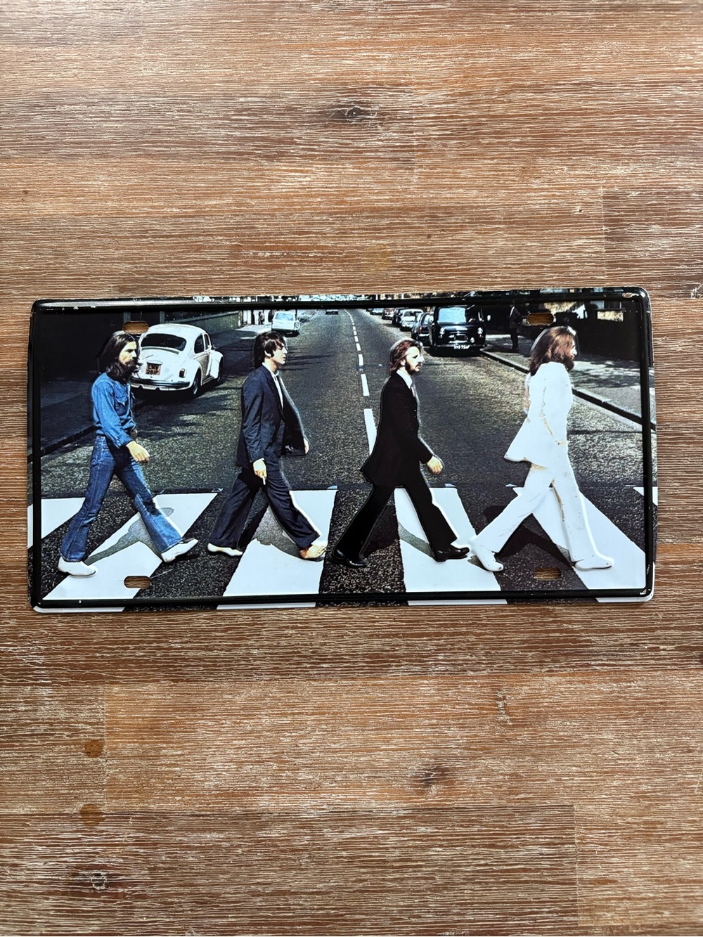 The Beatles Abbey Road decorative metal license plate — new